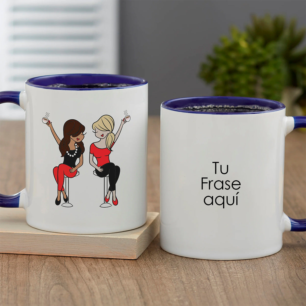 Tazas personalizadas con nombre de dos gatos, tazas de piel de los mejores  amigos, tazas de café personalizadas, tazas de té para amigos, tazas de